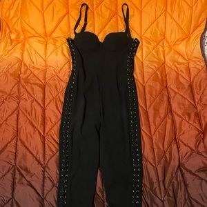 Bebe black corset lace jumpsuit 8